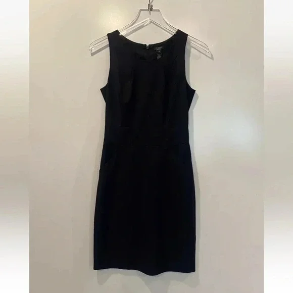 J Crew Emmaleigh Super 120s‎ Sheath Dress Black Size 0 (1512) - Picture 3 of 6
